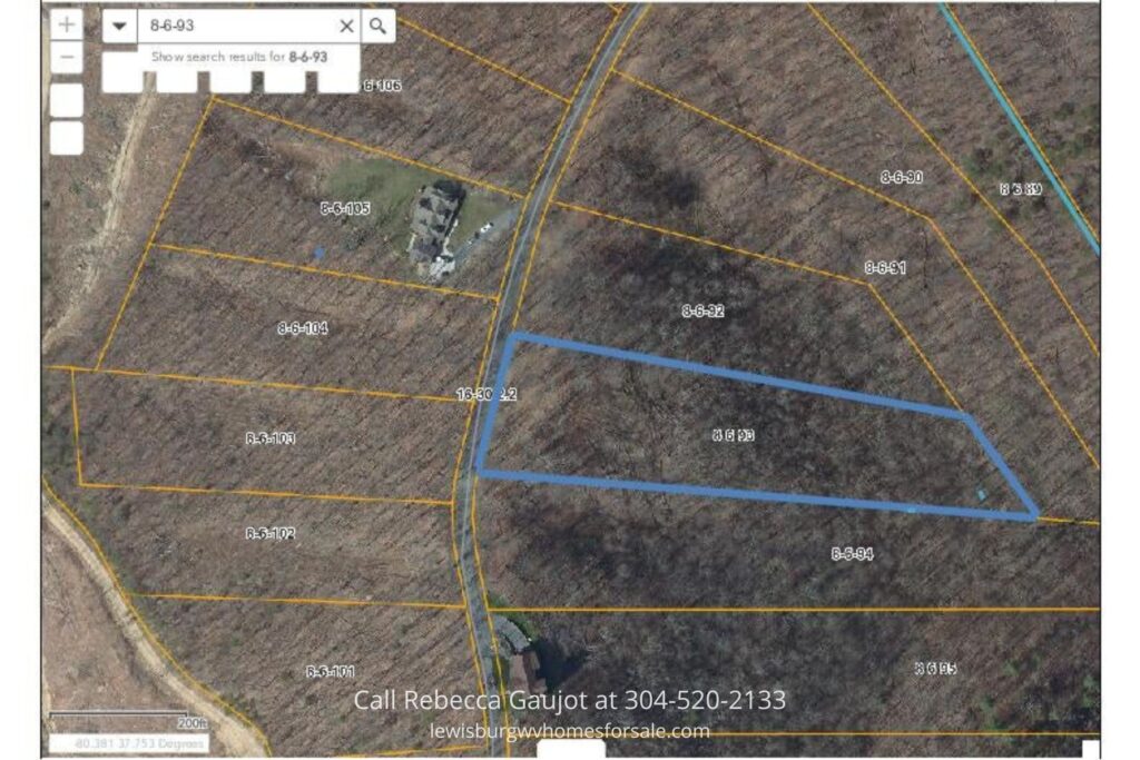 Parcel map of lot showing property boundaries and dimensions for Lot 127 Withrow Lndg 